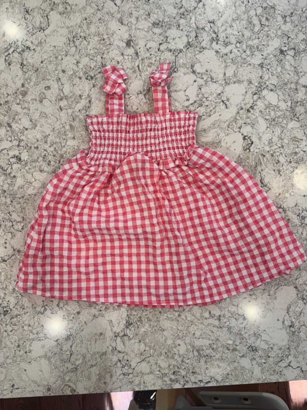 Pink and White Gingham Smocked Sundress | Counting Daisies | 2T